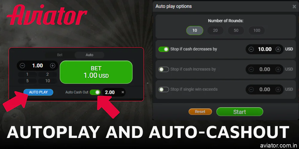 Autoplay and Auto-Cashout in Aviator India