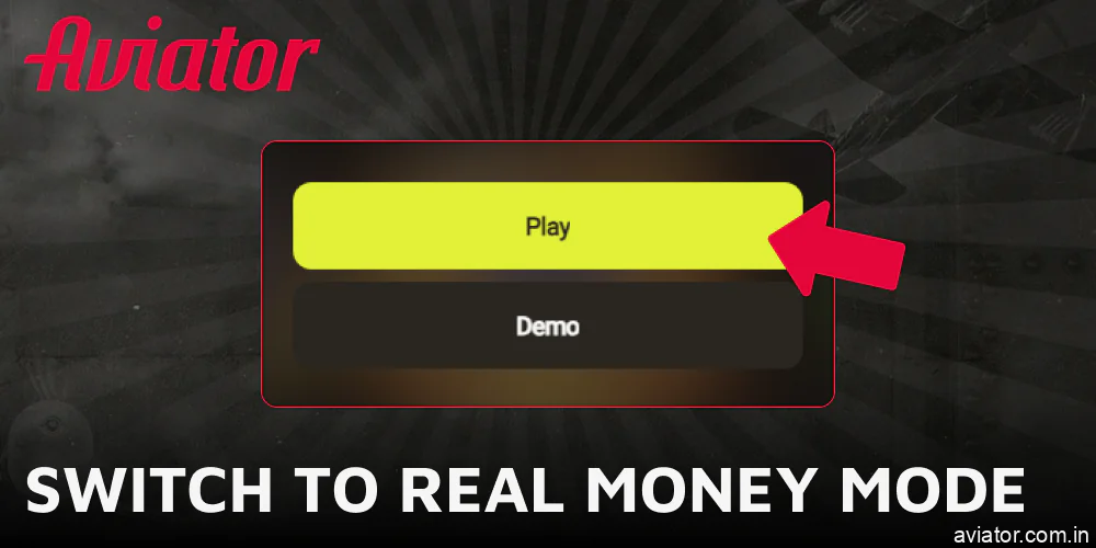 Switch to real money mode in Aviator game