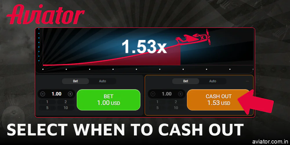 Select when to cash out in Aviator game