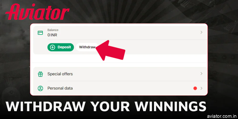 Withdraw your winnings form playing Aviator